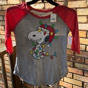 Snoopy Christmas 3/4 sleeve soft cotton T-shirt